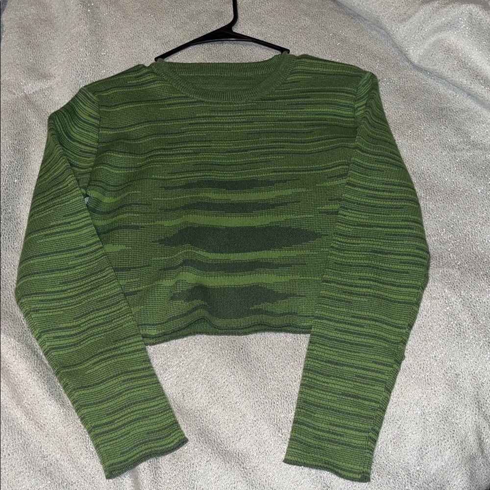 Green Striped Women's Top